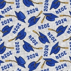 Graduation Caps - Class of 2024 - blue on grey - LAD24