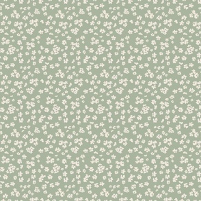 Dainty Ditsy Florals Soft green medium scale