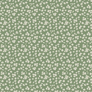 Dainty Ditsy Olive Green Florals medium scale