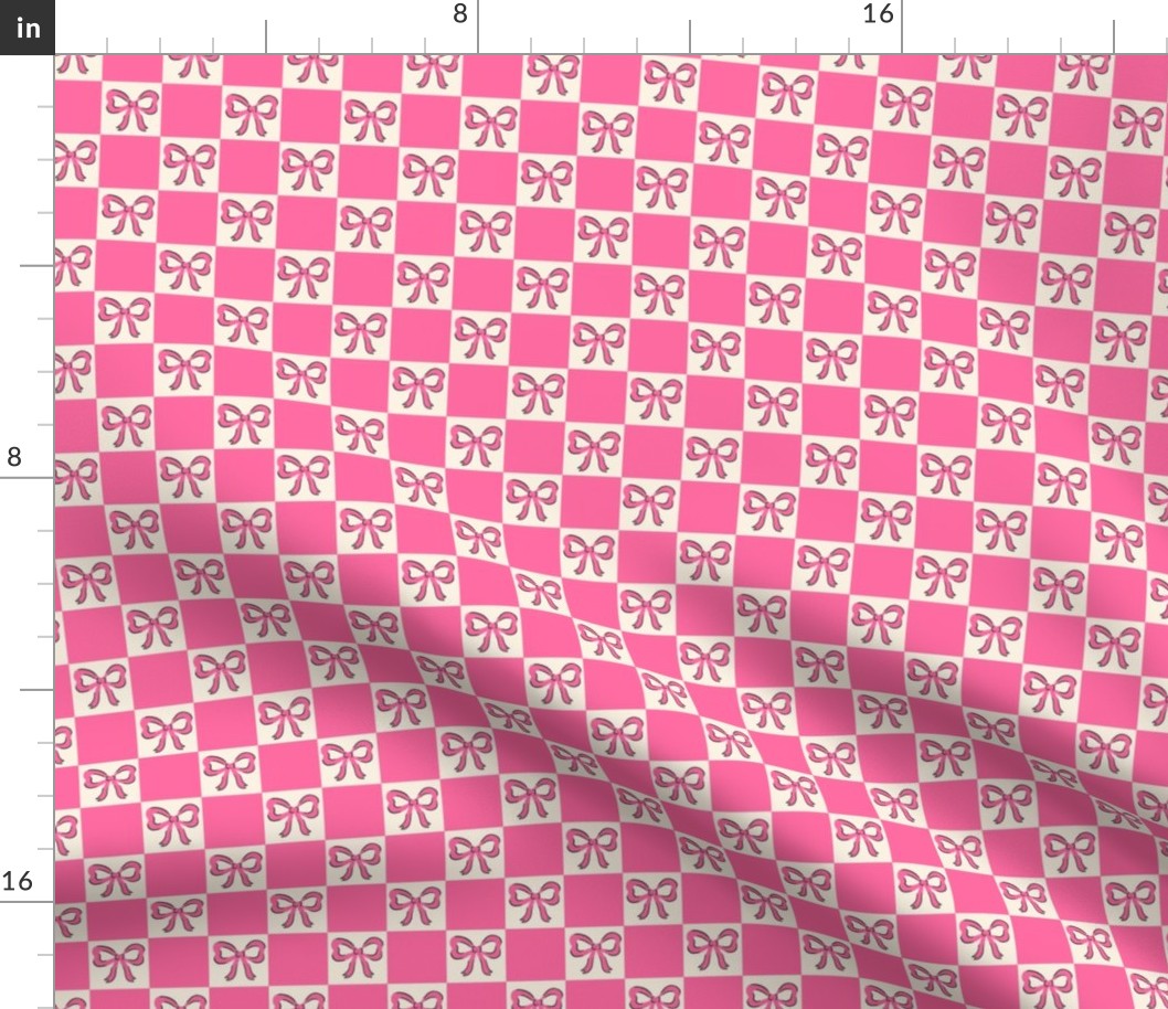Checkerboard Bows in Pink