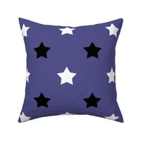 Black and White Stars Pattern Purple Background
