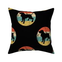 Retro Bloodhound Dog Breed Icon Repeating Pattern Black