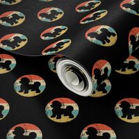 Retro Bichon Frise Dog Breed Icon Repeating Pattern Black