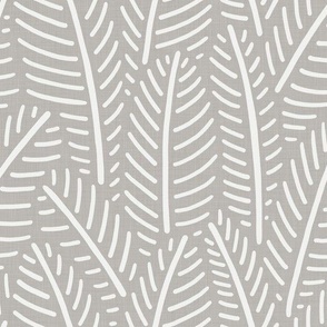 Herringbone Leaves - Gray