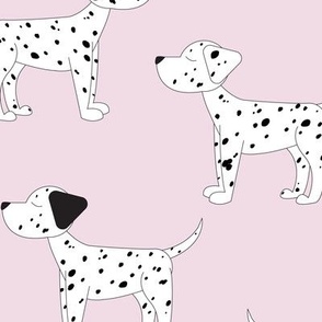 Dalmatians on Light Pink- Large Print