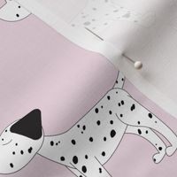 Dalmatians on Light Pink- Medium Print