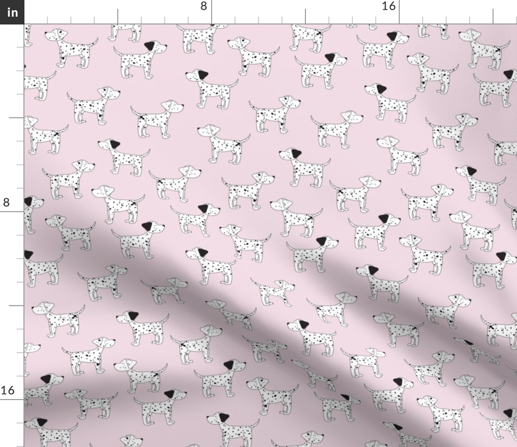 Dalmatians on Light Pink- Small Print
