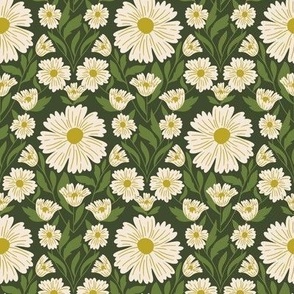 (s) Daisy diamond half-drop in yellow, off white, and shades of green