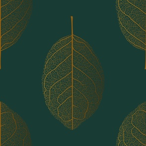 (L) Leaf nerves warm gold and dark green - large