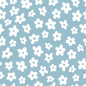 Large // Hayden: Minimalist Daisy Flower - Light Sky Blue