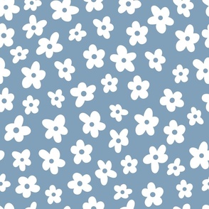 Large // Hayden: Minimalist Daisy Flower - Glacier Blue