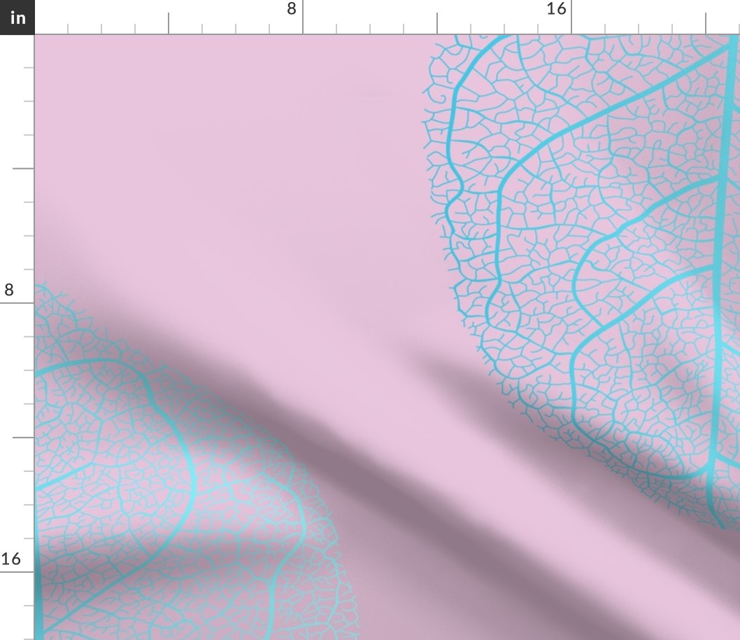 (L) Leaf nerves gradient light blue and pink - large