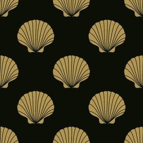 Gold sea shells gold and black tones