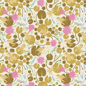Frogs' Pond 12x12 natural cream-golden yellow