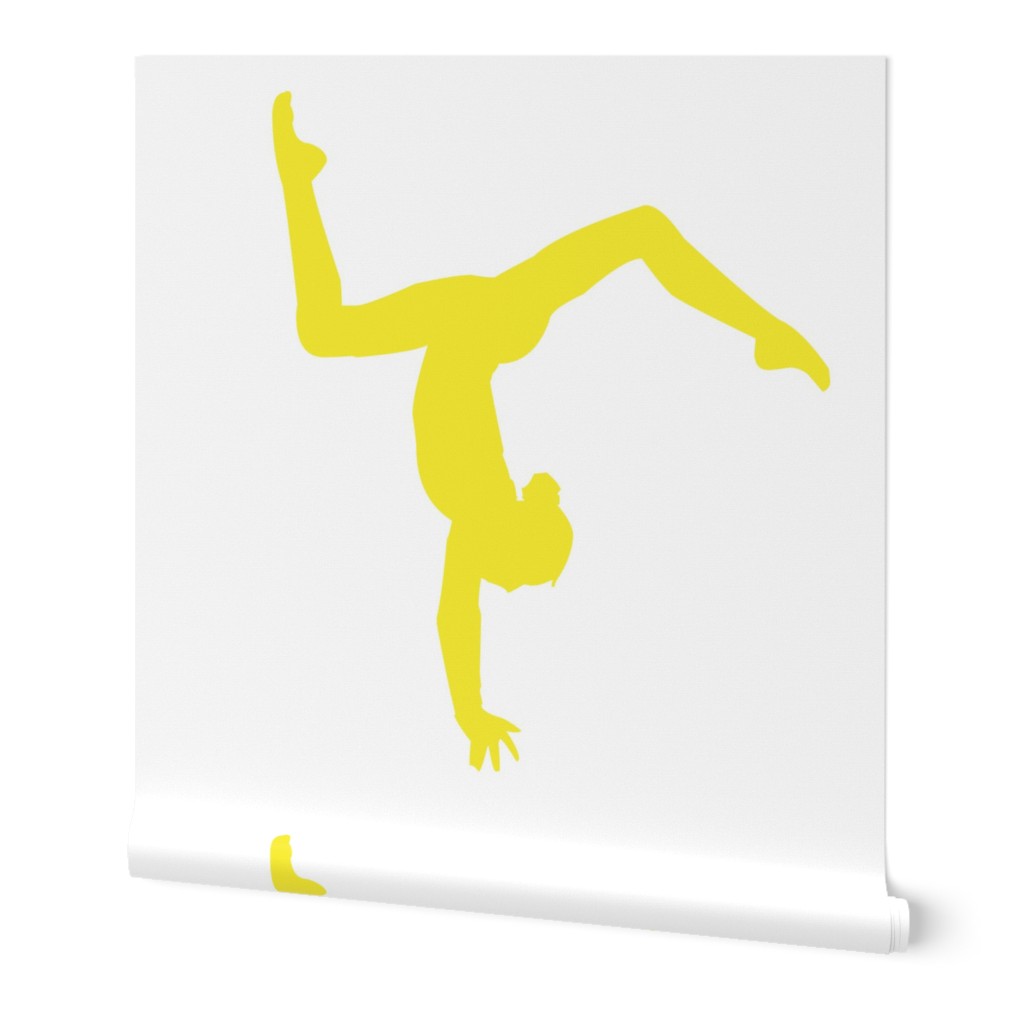 1" gymnastics hand stand in neon yellow
