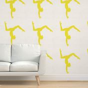 1" gymnastics hand stand in neon yellow