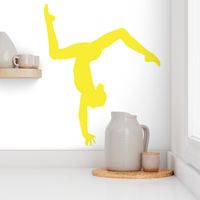 1" gymnastics hand stand in neon yellow