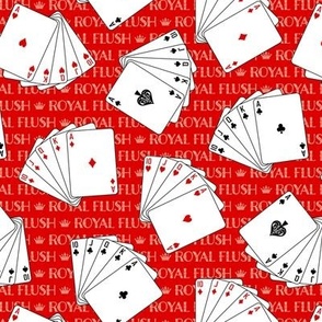 Poker Royal Flush on Red (Small Scale)