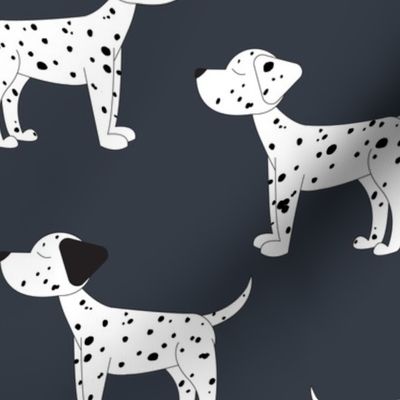 Dalmatian Dogs on Charcoal- Large Print