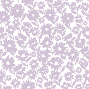 Large// Alyssa Floral: Hand-painted botanical flowers - Lavender Purple