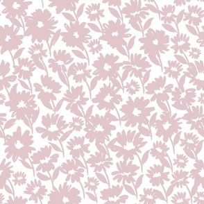 Large// Alyssa Floral: Hand-painted botanical flowers - Lilac Pink