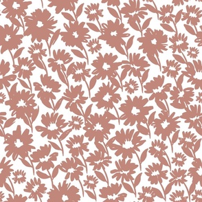 Large// Alyssa Floral: Hand-painted botanical flowers - Rose Pink