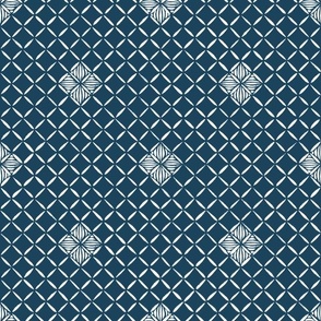 Classic Blue Sashiko Embroidery Geometric - hand drawn texture