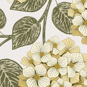 Hydrangea Blooms - Lemon - XL