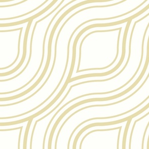 Diagonal Wavy Lines in Beige on a Cream Background 
