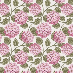Hydrangea Blooms - Pink - M