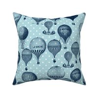 Blue Vintage Hot Air Balloons