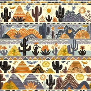 Desert Gold Horizon Western Stripes