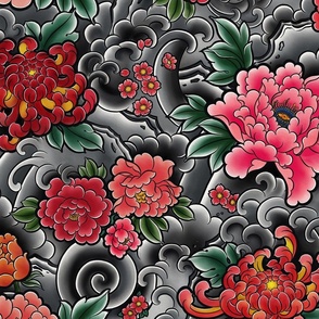 L // floral pattern large scale