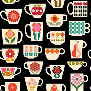 Tea or Coffee - Mug Collection - On BLACK ground