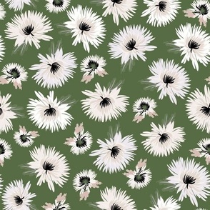 green tossed floral small country meadow