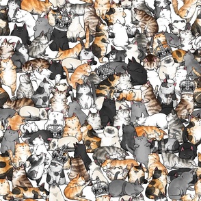 Overlapping Royal Cat Pattern M repeatable
