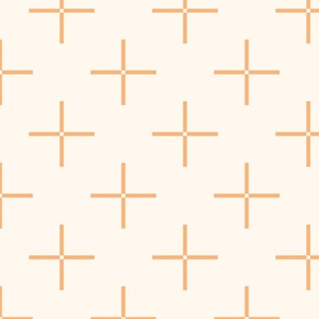 (M) Geometric Crosshair - cream and orange