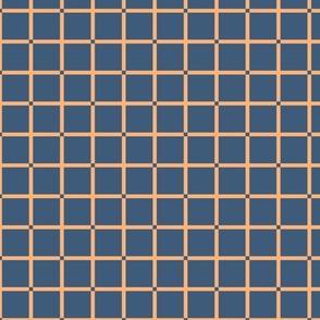 (M) geometric crosshair grid blue and orange