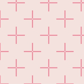 (M) Geometric Crosshair - pale pink and pink