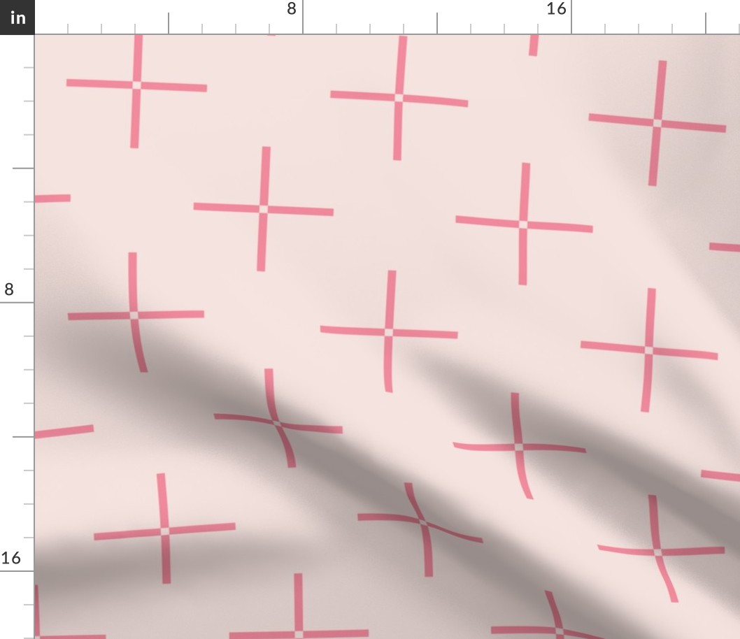 (M) Geometric Crosshair - pale pink and pink