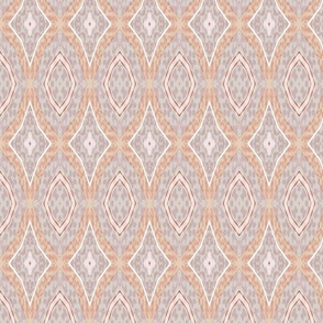 African ethnic pattern. Grey, orange, beige ornament.