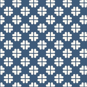 (M) Geometric clover - blue and cream tight