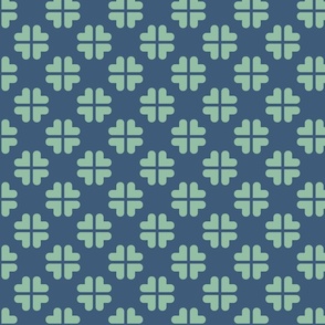 (M) Geometric clover - blue and green tight