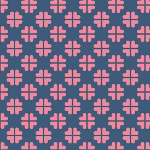 (M) Geometric clover - blue and pink tight
