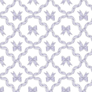 Medium Two Directional Lavender Purple Bow Ribbons and Trellis with White ( #FFFFFF) Accents and Background