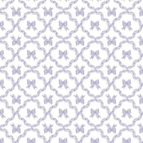 Small Two Directional Lavender Purple Bow Ribbons and Trellis with White ( #FFFFFF) Accents and Background