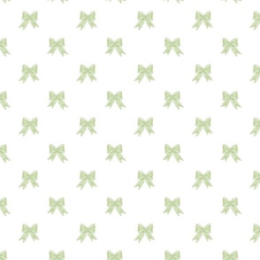 Small Ribbon Bows in Benjamin Moore Woodlands Hills Green and Veranda View on Plain  White (#FFFFFF)  Background