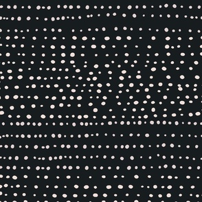 XL| Playful Off-White Confetti dotty Dots on Black
