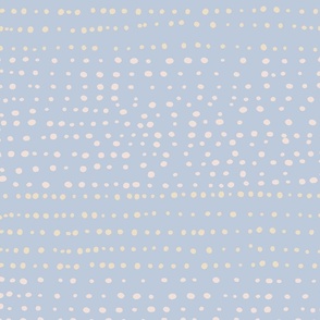 XL| Playful Off-White Confetti dotty Dots on Sky Blue