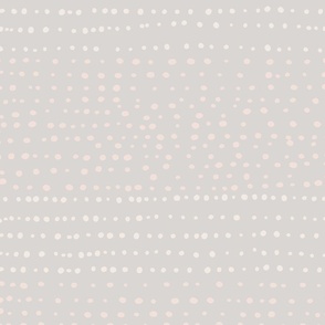 XL| Playful Off-White Light PinkConfetti dotty Dots on Linen Grey